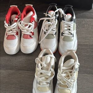 White and Red JORDANSneakers with Breathable Mesh (white discolored )